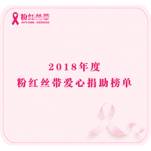 2018年度粉红丝带爱心捐助榜单