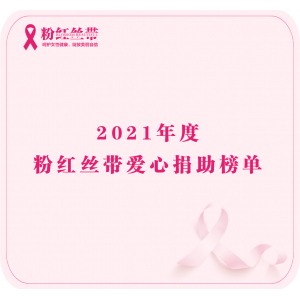 2021年度粉红丝带爱心捐助榜单